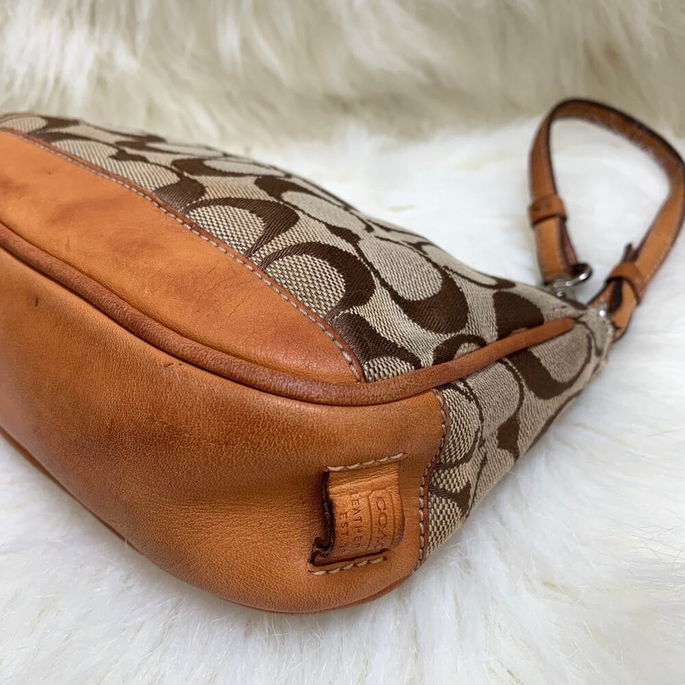 COACH Vintage Y2K Khaki/Tan Signature Demi Bag Wristlet Only (READ) Purse #6094 - Picture 7 of 16